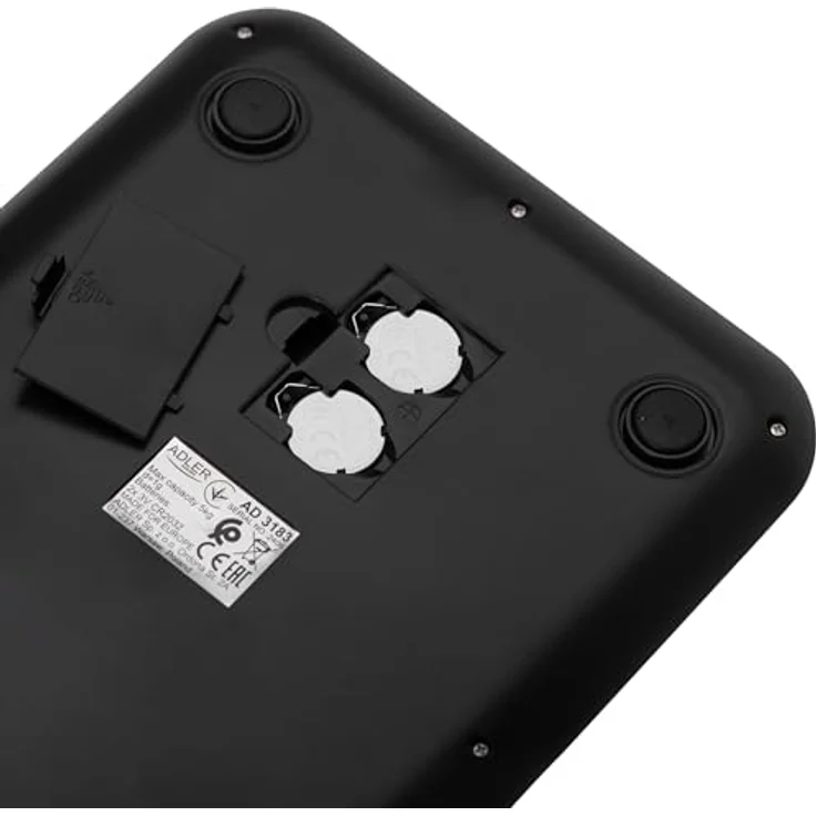 Adler Küchenwaage AD 3183, digitale Haushaltswaage mit LCD Anzeige und Hintergrundbeleuchtung, schwarz, 5kg Kapazität, Edelstahl-Plattform – Bild 7