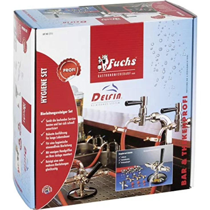 FUCHS DELFIN® Bierzapfanlage Reinigungsset, Bierleitungsreiniger Set für 7 und 10 mm Bierleitungen, hygienisches Reinigungssystem – Bild 2