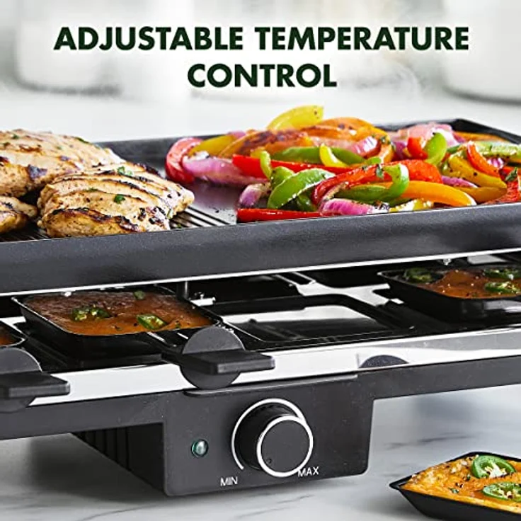 Greenpan Bistro Gourmetgrill, Tischgrill für 8 Personen mit abnehmbarer und umkehrbarer Platte, PFAS-frei, schwarz – Bild 10