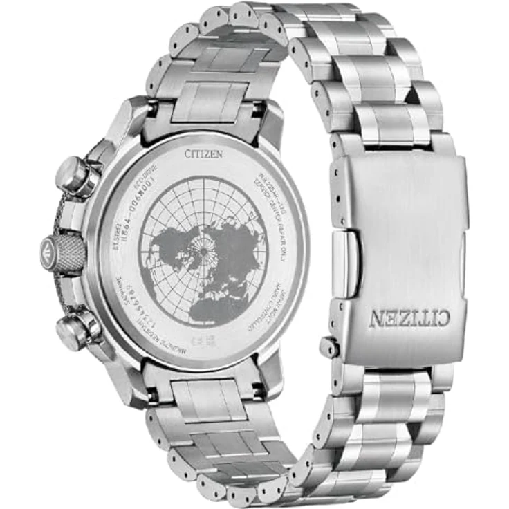 CITIZEN Herrenuhr Eco-Drive Solar Funk Chronograph mit Edelstahl Gliederband BY3006-53H, Silber/Weiß/Schwarz – Bild 5