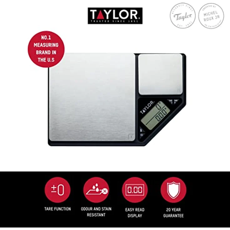 Taylor TYPSCALE5DP Pro Digital Food Scales with Dual Platform Design in Gift Box, Plastic – Bild 2