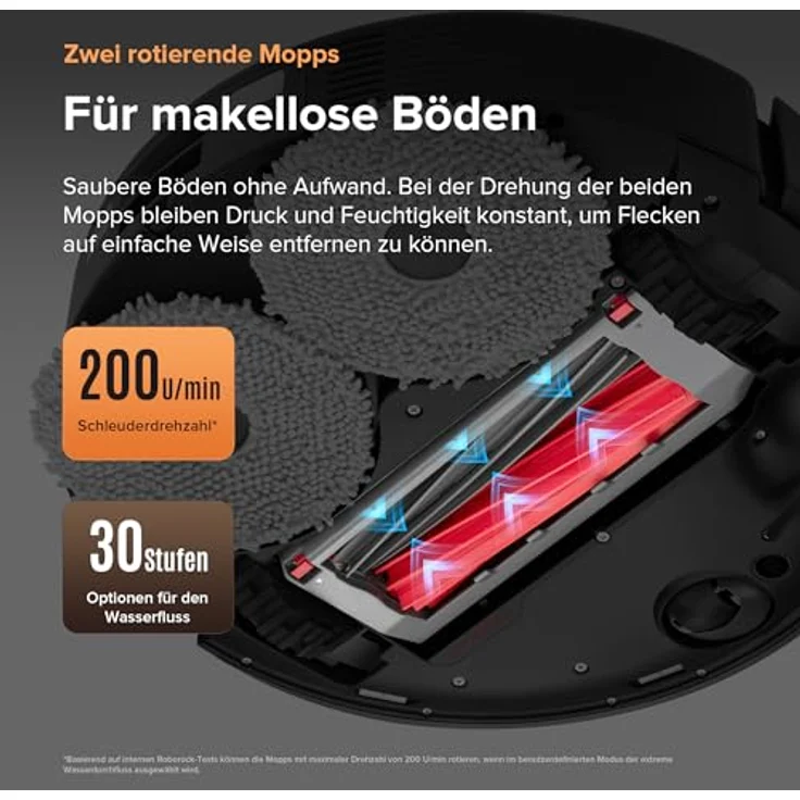roborock Qrevo Master Saugroboter mit Wischfunktion&Hebarem Wischmopp, FlexiArm Design™, HyperForce® Saugkraft von 10.000 Pa Schwarz – Bild 4