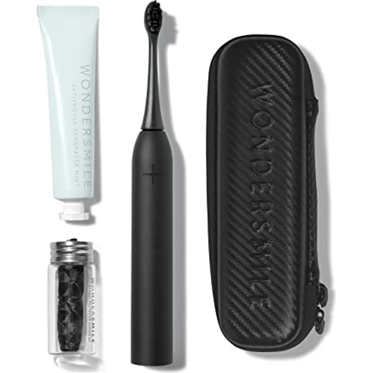 Wondersmile Schallzahnbürste PRO Bundle - Ultraschallzahnbürste im Set (Travel Care Bundle, Ultimate Black) – Bild 1