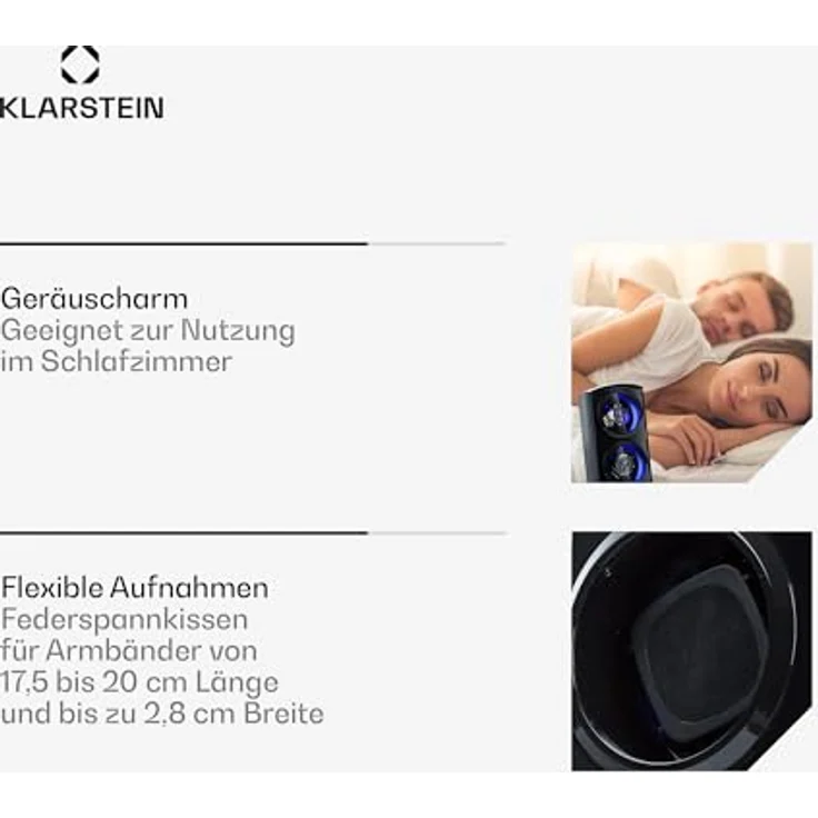 St. Gallen Premium Uhrenbeweger 2 Uhren 4 Geschwindigkeiten Matt Schwarz – Bild 6
