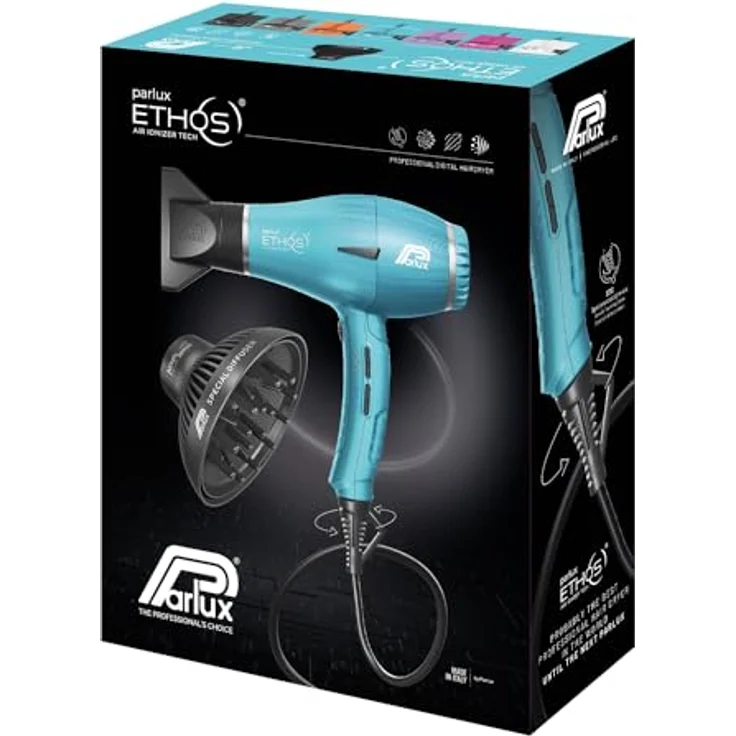 Parlux Ethos blau Haartrockner mit Magic Sense Diffusor und 2300 Watt Leistung – Bild 3