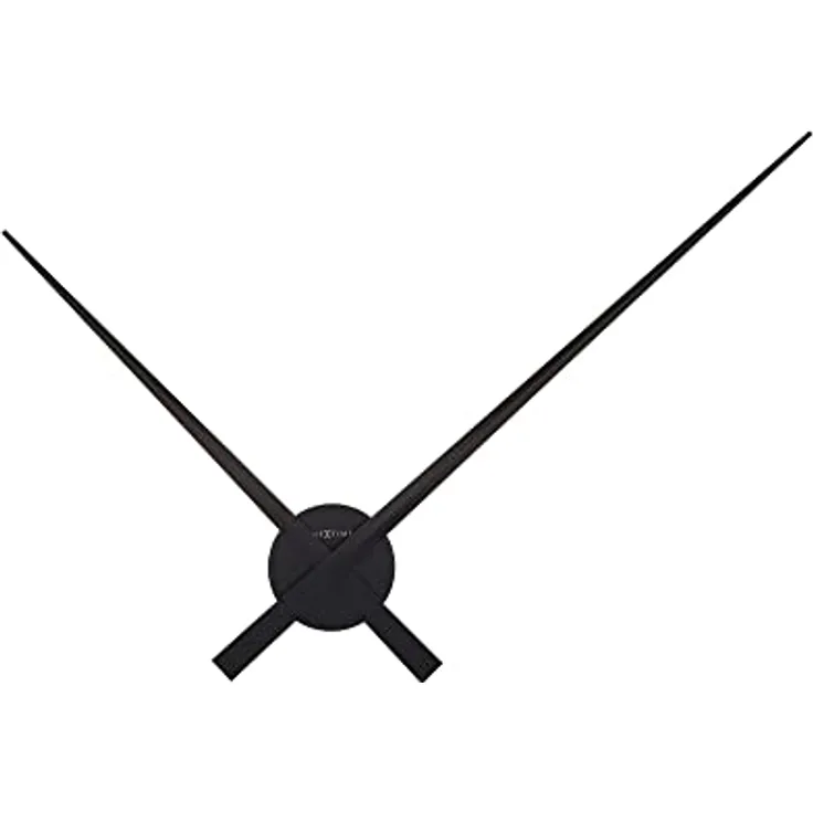 NeXtime Hands Wanduhr, Metall und Kunststoff, Schwarz, Ø 85 cm, puristisches Design, extra große Zeiger