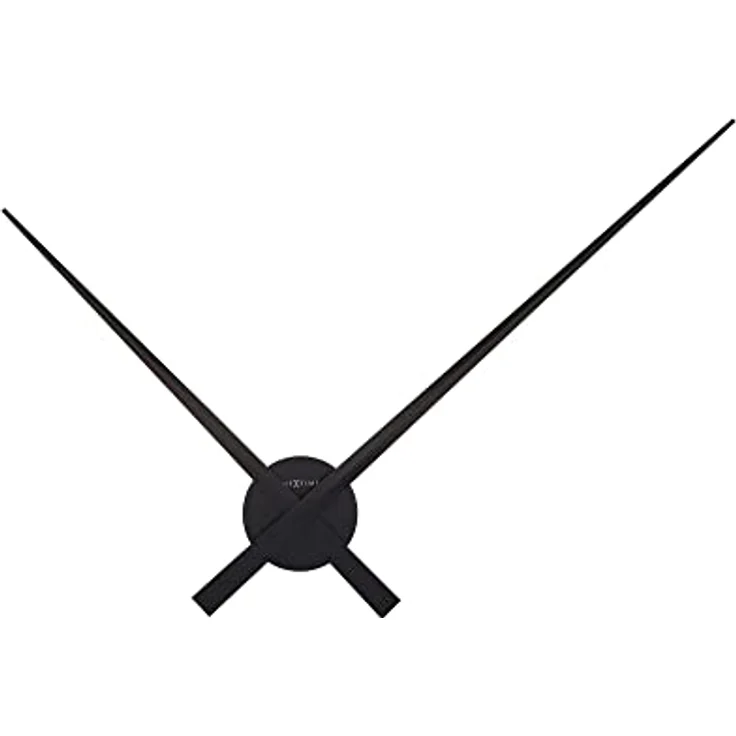 NeXtime Hands Wanduhr, Metall und Kunststoff, Schwarz, Ø 85 cm, puristisches Design, extra große Zeiger – Bild 1