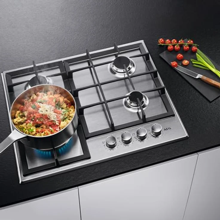 AEG HGB64400SM Slim Line Gaskochfeld, 60 cm, 4 Feuer, Edelstahl, mit Speed Burner Brennern – Bild 2