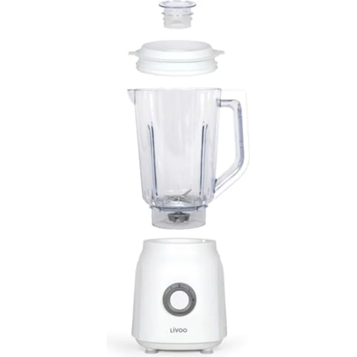 Livoo DOP242W, Standmixer 1,5 l mit 600 W, Edelstahl in Weiß, 2 Geschwindigkeitsstufen und Turbo-Funktion – Bild 2