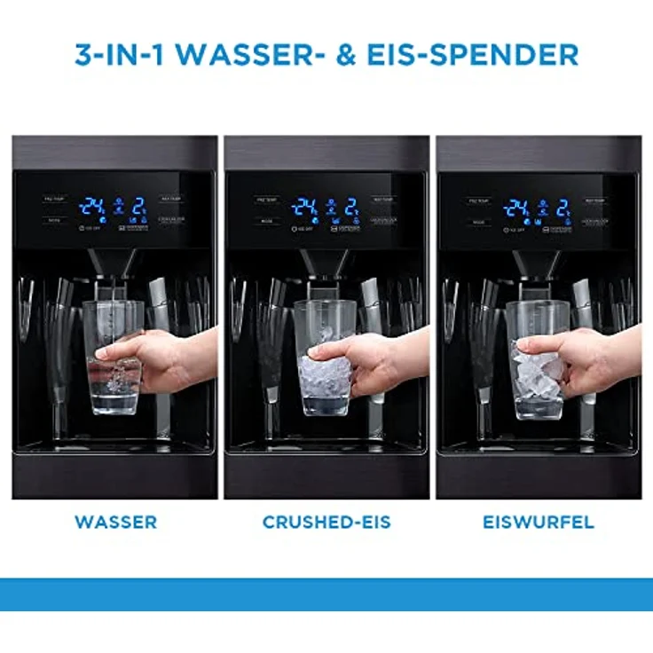 Midea KS-DDX 6.32 WT Side-by-Side Kühl-/Gefrierkombination/ 178,8 cm Höhe/ 254 kWh/Jahr/No Frost/Dual Inverter Compressor/mit 3in1 Wasser-/Eisspender und Wassertank, Dark Inox – Bild 4