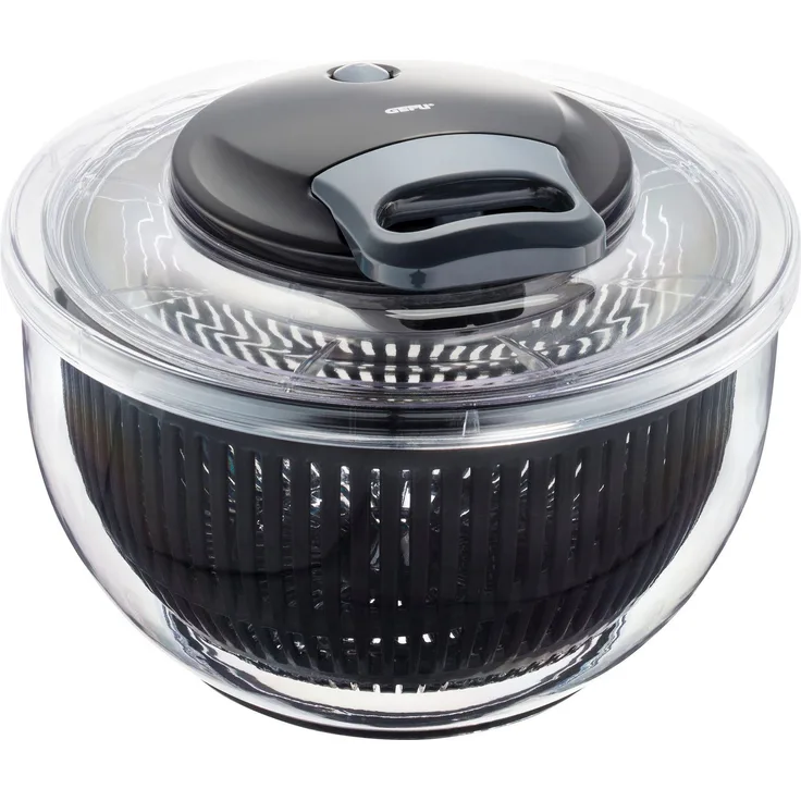 GEFU Salatschleuder PULLIT, (3-tlg., Schüssel, Siebeinsatz, Deckel), Seilzugantrieb, weiß