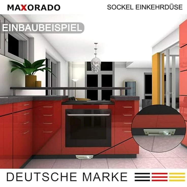 Maxorado ZS1 Kehrschaufel mit Kippmechanik, kompatibel mit VacPan BVC und 2 Zoll Sockel, weiße Kunststoff-Ausführung für Küchen- und Badezimmerbereich – Bild 4