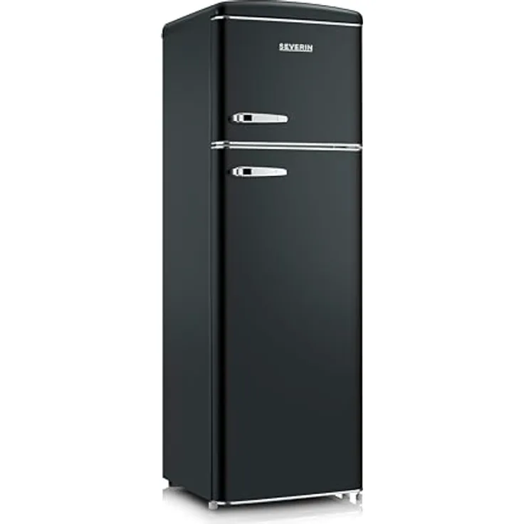 SEVERIN Retro Kühl- & Gefrierkombination RKG 8984, rot, 246 L Nettovolumen, Gefrierfach oben, LED-Beleuchtung, leise (39 dB)