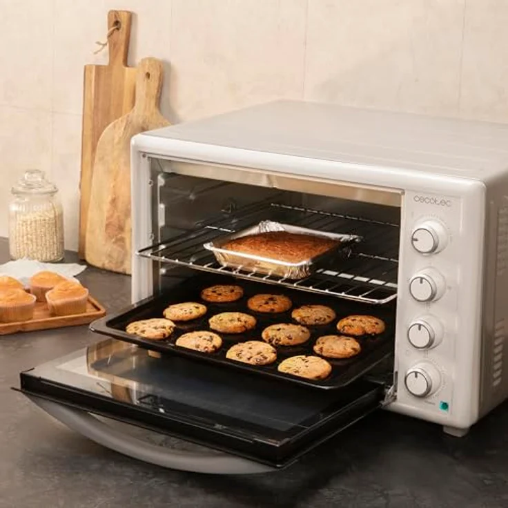 Cecotec Tischkonvektionsofen 60 Liter Bake&Toast 6090 White Gyro. 2200 W, 12 Funktionen, bis 230°C, Doppelglastür, Inklusive Drehspieß – Bild 3