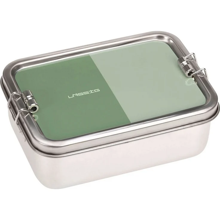 LÄSSIG Lunchbox Solid, olive/green, aus Edelstahl mit Silikonring