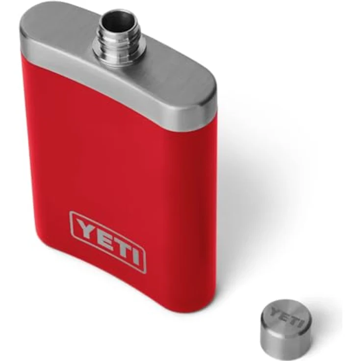 YETI Rambler Flachmann, Edelstahl in Rescue Red, 7 oz (207 ml), spülmaschinenfest, mit Trichter – Bild 1