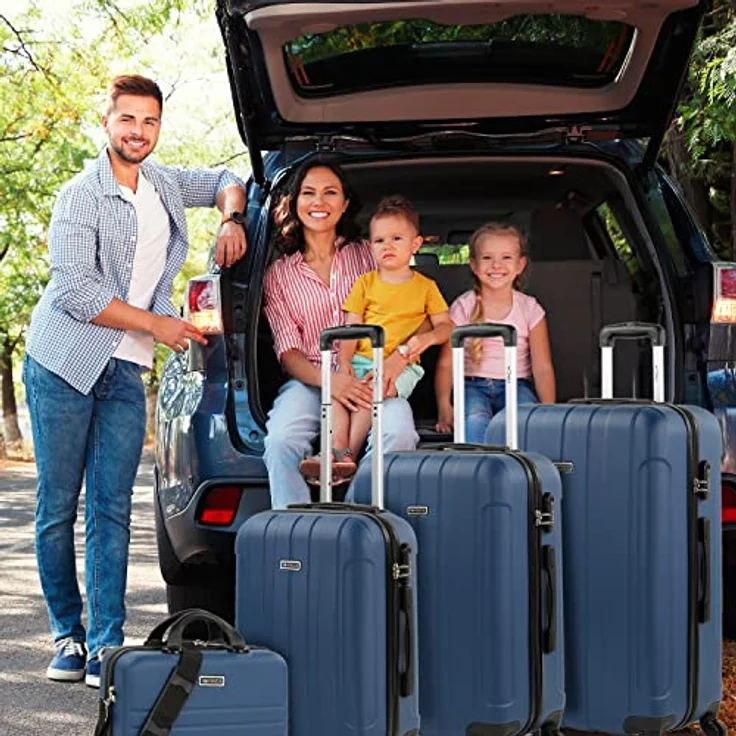 ITACA - Koffer Groß 4 Räder Großer Koffer Leichte - Reisekoffer Groß für Flugzeuge Koffer Hartschale mit Geprüftem Schloss - Handgepäck Koffer 771170, Jeansblau – Bild 5