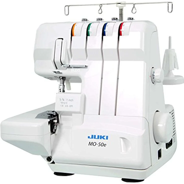 Juki MO-50e  1300 Nähprogramme Nählicht verstellbare Schnittbreite Overlock-Nähmaschine, weiß – Bild 1