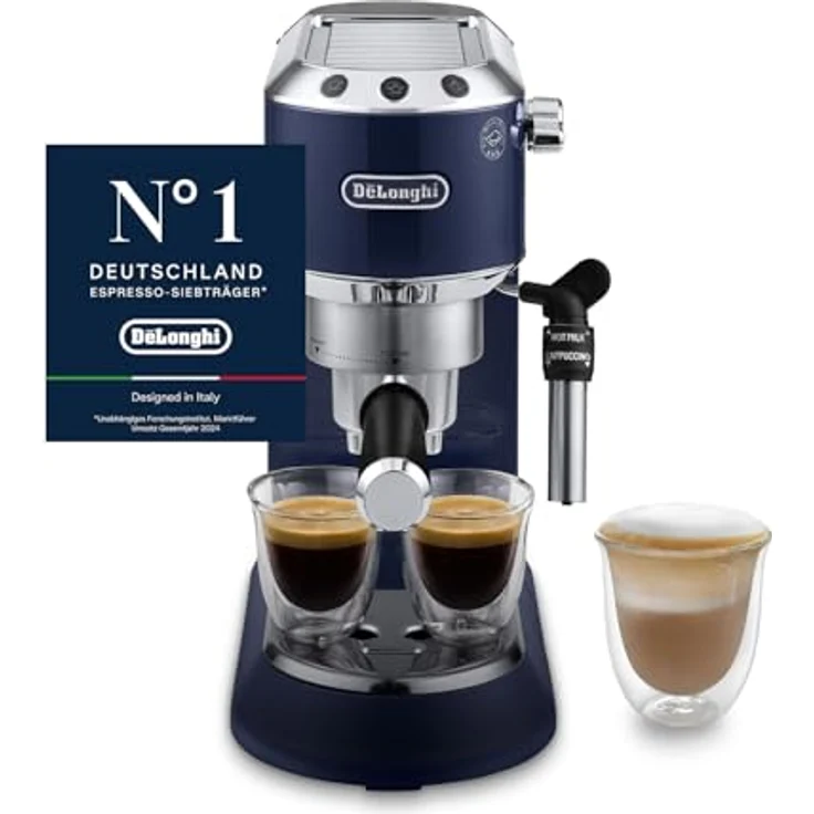 De'Longhi Dedica Style EC685.BL, Espressomaschine mit manuellem Milchaufschäumer, elektrisches Blau – Bild 1