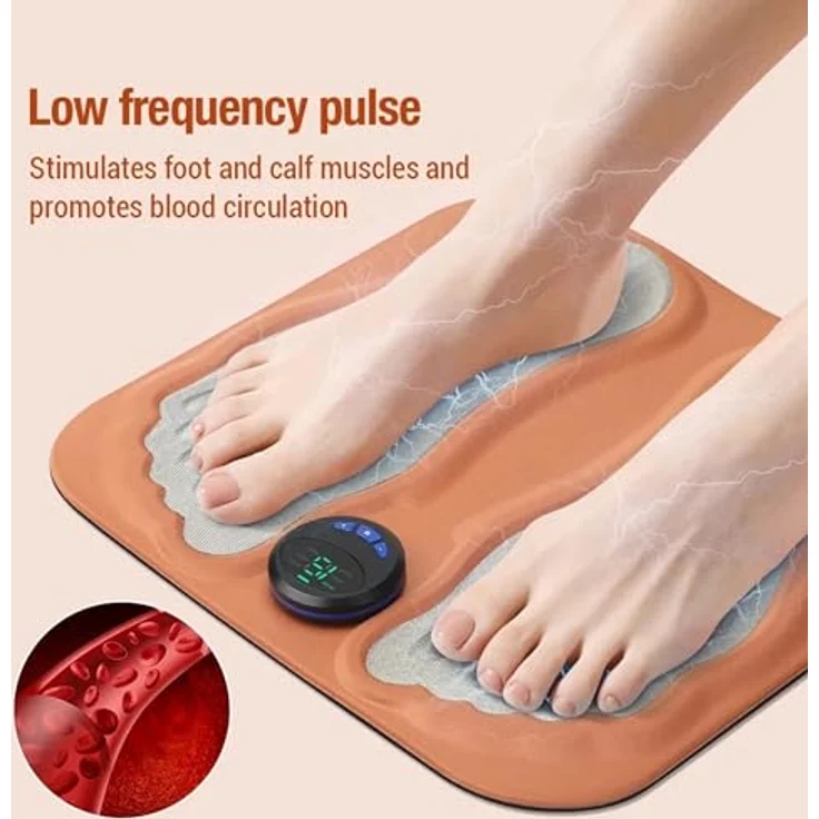 Lalano`S Cosmetics Fußmassagegerät 3D Fußmassagematte, EMS, für Durchblutung, Muskelschmerzlinderung, Venentrainer, Massage durch niederfrequente Impulse – Bild 2