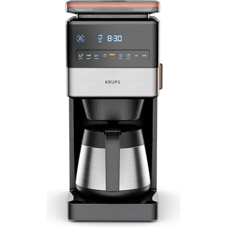 Krups KT8428 Grind Aroma XL Thermo Filterkaffeemaschine schwarz/edelstahl, 15 Tassen, Timer, Edelstahl Kanne, 1000 W – Bild 2