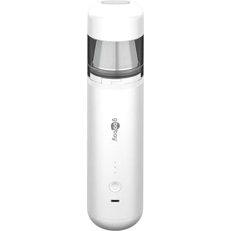 Goobay Tools Mini-Staubsauger Advanced, 6000mAh akkubetriebener Handstaubsauger, beutellos, USB-C, 80W, weiß