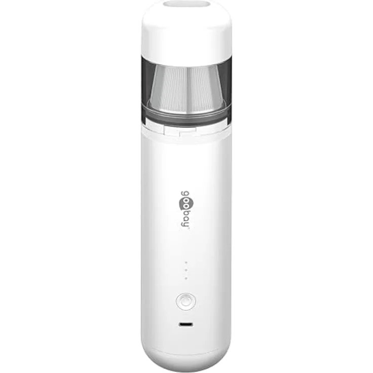 Goobay Tools Mini-Staubsauger Advanced, 6000mAh akkubetriebener Handstaubsauger, beutellos, USB-C, 80W, weiß – Bild 1