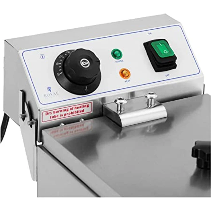Royal Catering Fritteuse Elektro-Fritteuse RCEF 08EB (8 L, 3.200 W, Temperaturbereich: 50-200 °C, Kaltzone, mit Deckel) – Bild 2