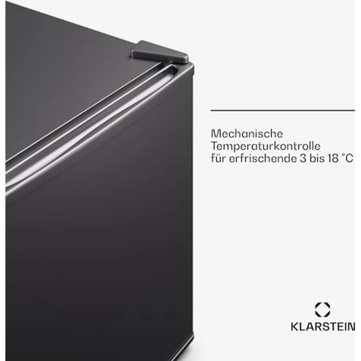 Klarstein Kühlschrank mit Glastür - 44L Mini-Kühlschrank für Getränke & Snacks, Klein & Leise, Verstellbare Ablagen, Schloss, wechselbarer Türanschlag, höhenverstellbare Füße – Bild 3