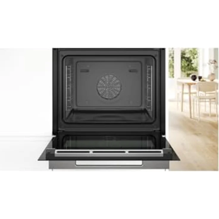 Bosch HSG7584B1 Serie 8 Smarter Einbau-Dampfbackofen, 60 x 60 cm, 1 L Wassertank, Digitaler Bedienring, TFT-Touchdisplay Pro, Perfect Steam Dampfsensor, Dampf-Funktion Plus, Heißluft sanft – Bild 4