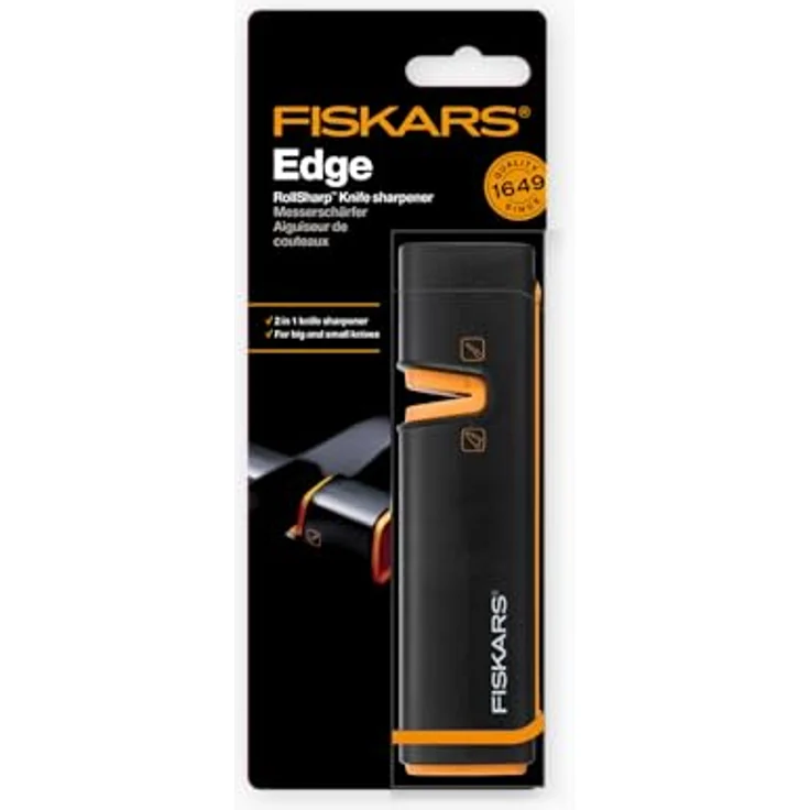 Fiskars Messerschärfer für scharfe Messerklingen aus Stahl, Keramikschleifstein, Edge, Roll-Sharp, Schwarz-Orange, 1003098 – Bild 6