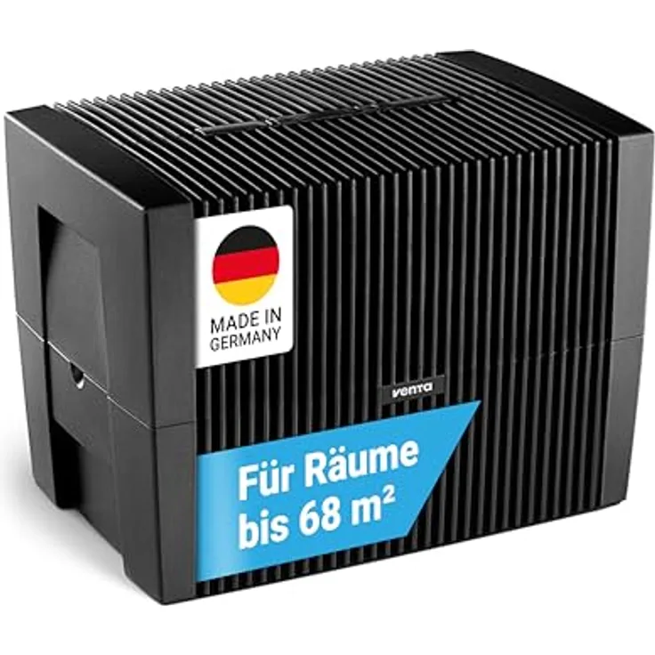 Venta Luftbefeuchter LW45 Classic Original, bis 68 m², sehr leise 20 dB(A), energieeffizient 2 Watt, 10 l-Tank, hygienische Kaltverdunstung ohne Filter