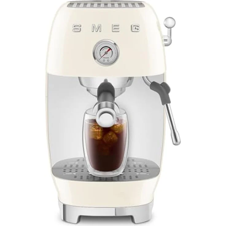 Smeg ECF03CREU, Premium Siebträgermaschine mit Cold-Brew-Funktion, creme – Bild 5