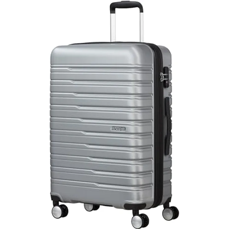American Tourister Flashline 4 Rollen Trolley 67 cm, Silber, (69 l) - Robuster Trolley aus ABS mit TSA-Schloss