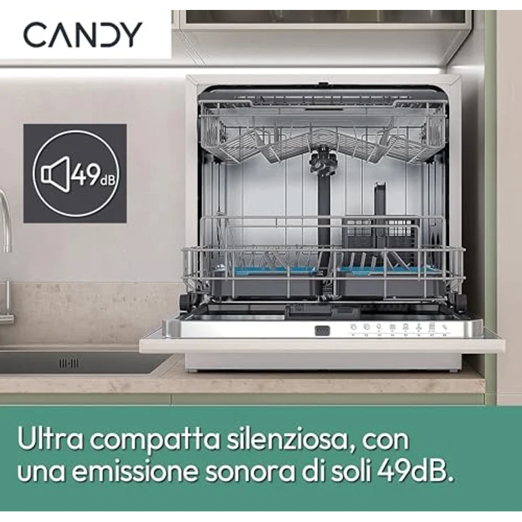 Candy RapidÓ CP 8F9FFW, Freistehender Geschirrspüler für 8 Maßgedecke, Weiß, mit QuickPowerWash-Funktion und hOn-App Steuerung – Bild 2