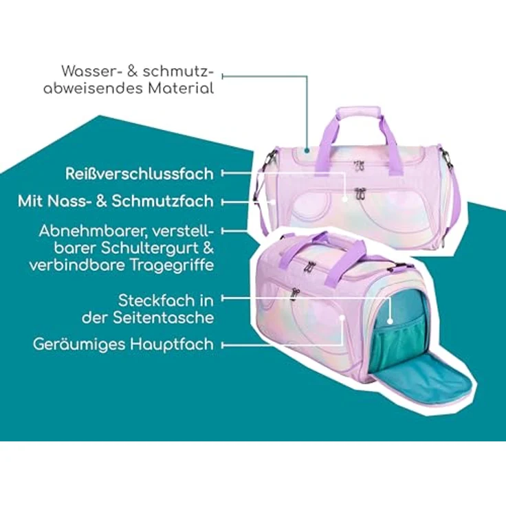 neoxx Sporttasche Move Candy Party, 25 Liter Stauraum, teilweise aus recyceltem Material, mit Schuhfach und verstellbarem Schultergurt – Bild 4