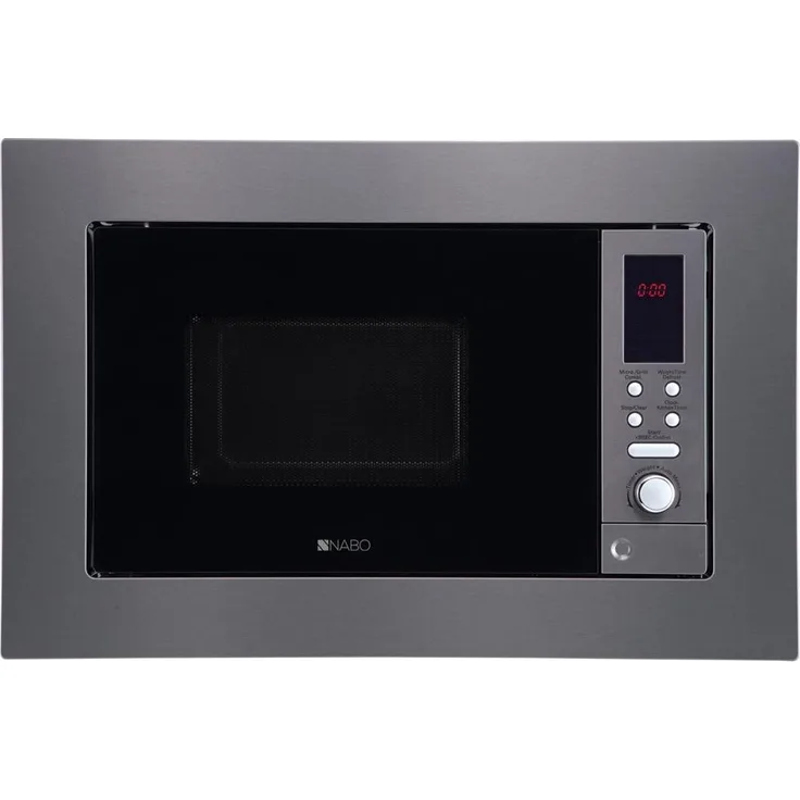 NABO Mikrowelle MWE 2080 Einbaumikrowelle, 20 Liter, 8 Autoprogramme, Dark Inox