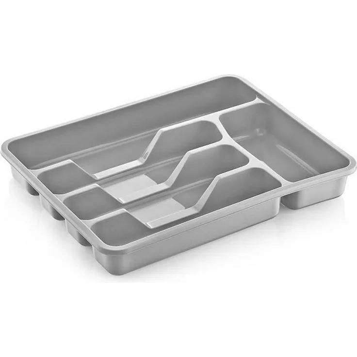 Michelino Besteckkasten für Schubladen, hygienische Besteckaufbewahrung mit 6 Fächern, passend für 38,5 x 31 x 7 cm Schubladen (Stück, 1 St., 1 Besteckkasten)