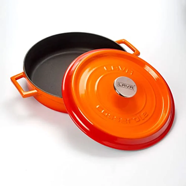 LAVA Emaillierter Gusseisen-Schmortopf Ø 28 cm, 3,51 Liter, backofengeeignet, inkl. Deckel – Bild 3