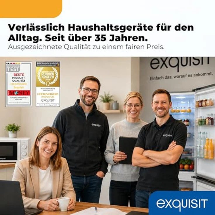 Exquisit Kühl-Gefrierkombination KGC5265-70-NF-WS-040C, 251 l, No Frost, Wasserspender, Energieklasse C, leise 39 dB, inoxlook, schmal 54 cm – Bild 9
