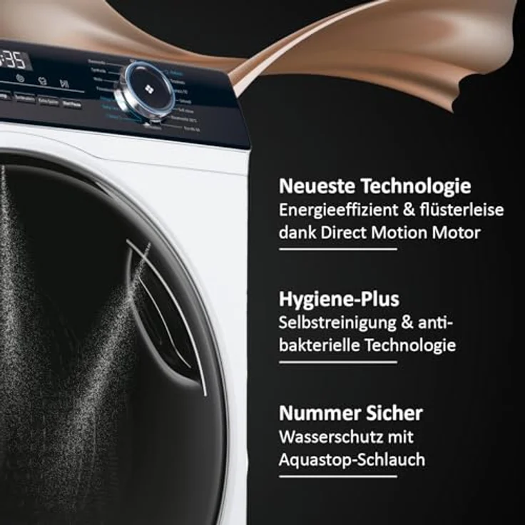 Haier HWD100-B14939 Waschtrockner, innovative I-PRO Serie 3 mit Direct Motion Motor, energieeffizient, schwarz – Bild 3