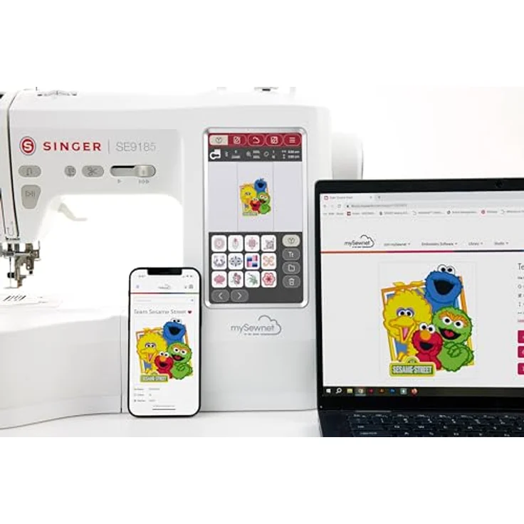 Singer SE9185 Kombinierte Nä- und Stickmaschine, 250 integrierte Stiche, 4 Nähschriften, Stickrahmen 170 mm x 100 mm – Bild 2