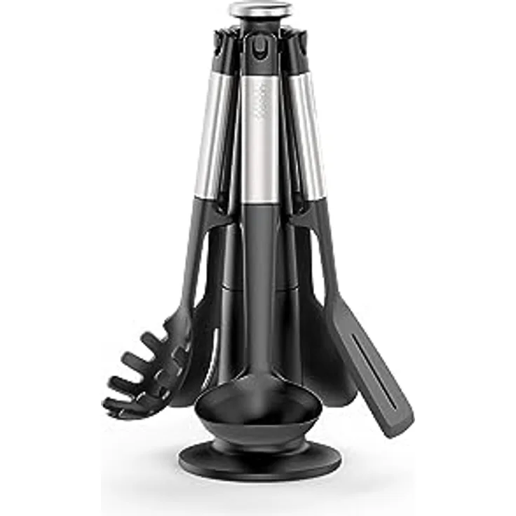 Joseph Joseph Elevate 5-teilig Silikon Küchenutensilien Set, BPA-frei, hitzebeständig, antihaftbeschichtet, beschwerte Griffe aus Edelstahl