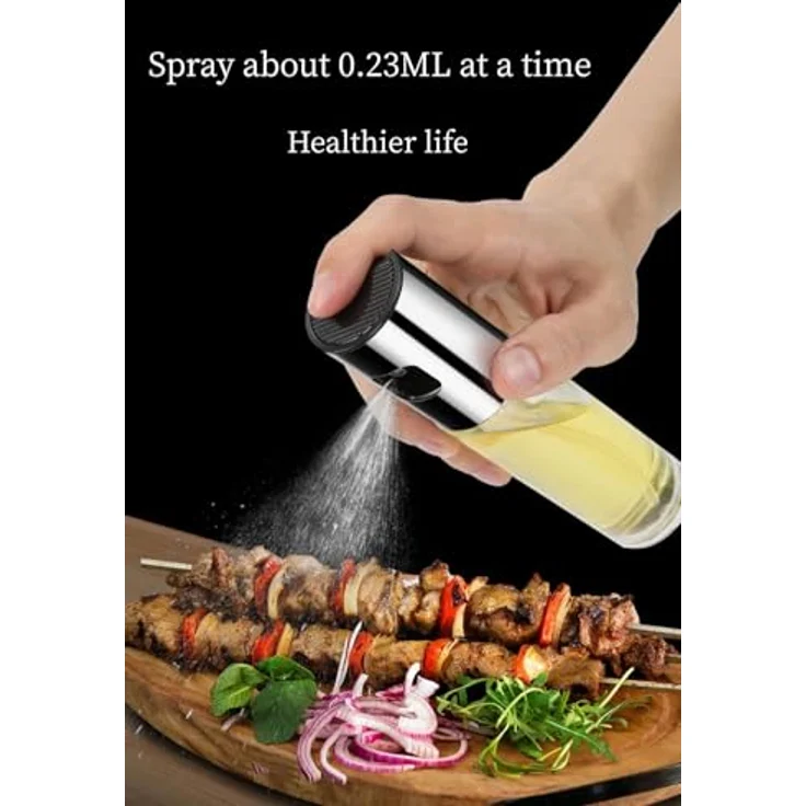 ChioSun Öl Sprayer Flasche, 100ml Edelstahl und Glas, essigspritzender Spender für BBQ, Salat und Kochen, BPA-frei – Bild 4
