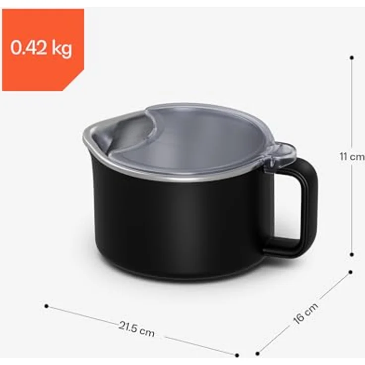 Klarstein Marcia Touch Milchbehälter, 1.2L Edelstahl, spülmaschinenfest, hygienisch & robust, mit Deckel für Pflanzendrink – Bild 7