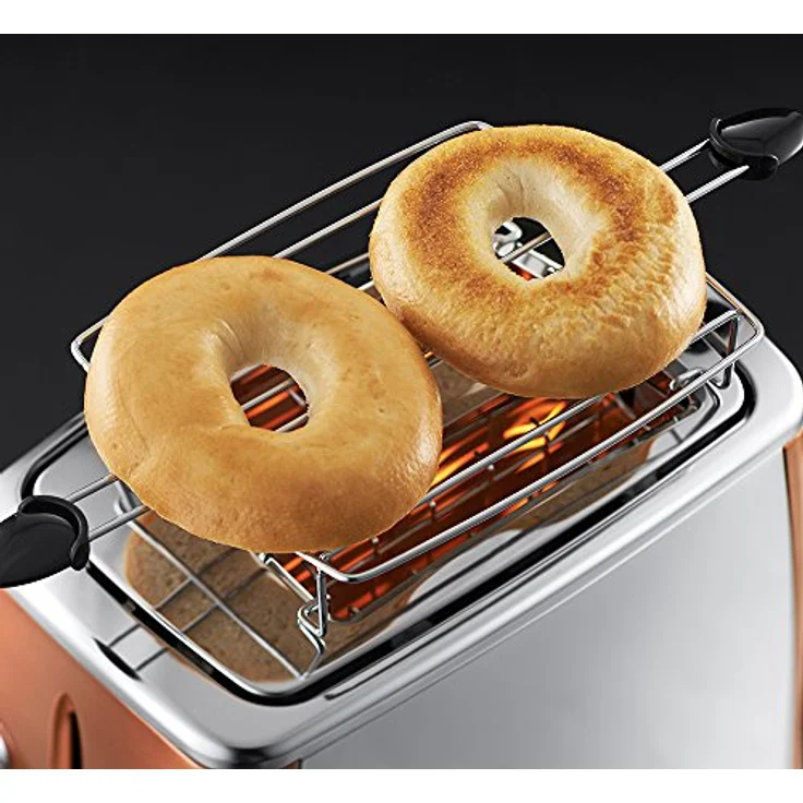 Russell Hobbs Toaster Luna Edelstahl-Kupfer, inkl. Brötchenaufsatz, 6 einstellbare Bräunungsstufen + Auftau- & Aufwärmfunktion, Schnell-Toast-Technologie, 1550W, 24290-56 – Bild 5