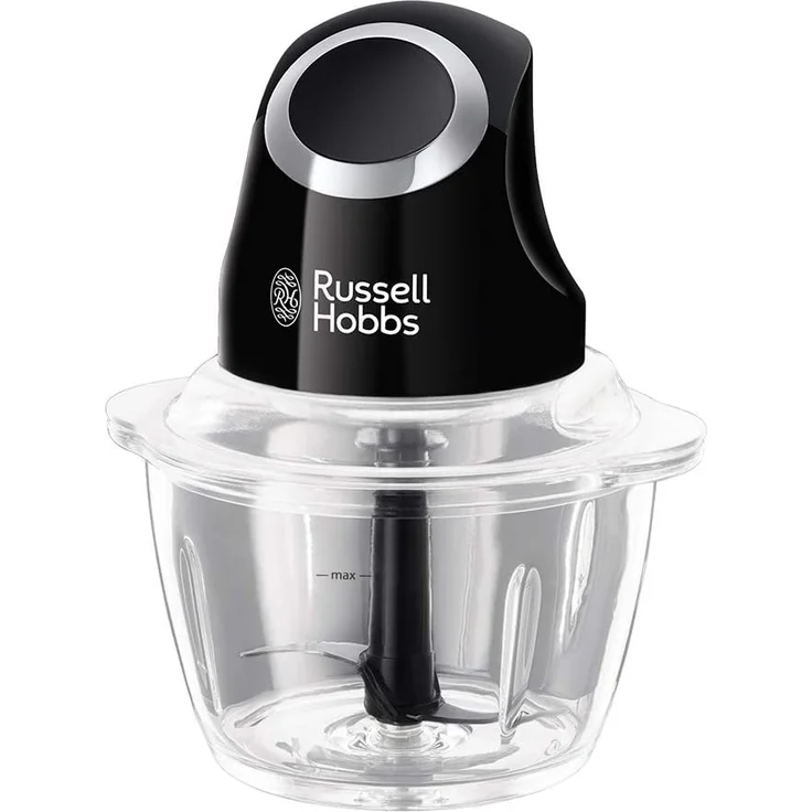 Russell Hobbs Zerkleinerer 24662-56, 200 Watt, 500ml Glasbehälter inkl. Deckel, Ein-Hand-Bedientaste, für Gemüse, Obst & Fleisch, matt schwarz – Bild 4