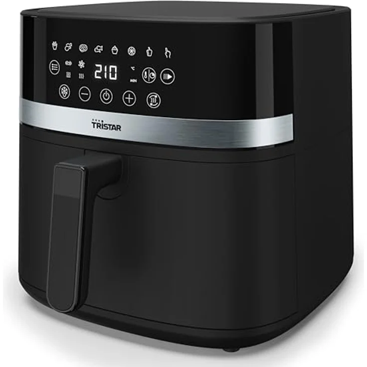 Tristar Digital Heißluftfritteuse, 8L Kapazität, 2000W, LED-Touchscreen, 7 Programme + Manuell, Vorheizen, Warmhaltefunktion, Schüttelerinnerung, PFAS-freie Antihaftbeschichtung, FR-9418, in Schwarz – Bild 5