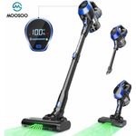 MooSoo Akku-Handstaubsauger XC1, Handstaubsauger mit hocheffizientem Staubabscheidungssystem und großem LED-Display, blau