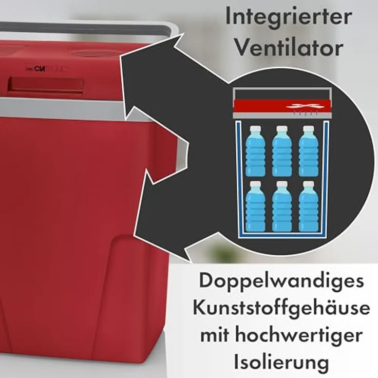 Clatronic KB 3713 thermoelektrische Kühlbox, A++, 25L, Energiesparfunktion, rot – Bild 6